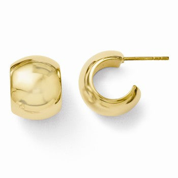 Sterling Silver Gold-plated Polished Huggy Post Earrings