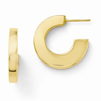 Sterling Silver Gold-plated Polished Post Hoop Earrings