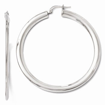 Sterling Silver Polished Hinged Hoop Earrings