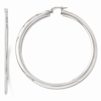 Sterling Silver Polished Hinged Hoop Earrings