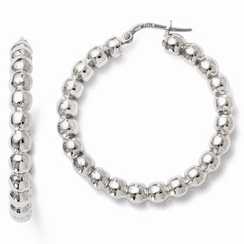 Sterling Silver Polished Hinged Hoop Earrings