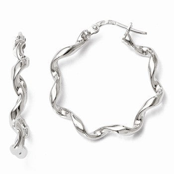 Sterling Silver Polished Twisted Hoop Earrings