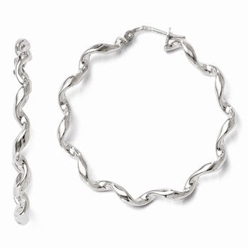 Sterling Silver Polished Twisted Hoop Earrings