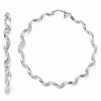 Sterling Silver Polished Twisted Hoop Earrings