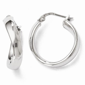 Sterling Silver Polished Twisted Hoop Earrings