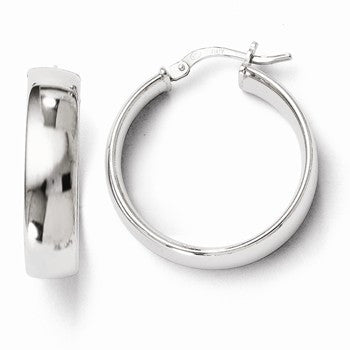 Sterling Silver Polished Hinged Hoop Earrings