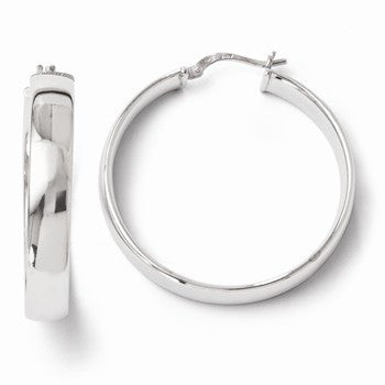 Sterling Silver Polished Hinged Hoop Earrings