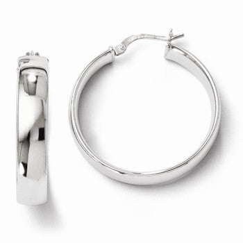 Sterling Silver Polished Hinged Hoop Earrings