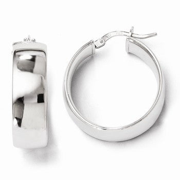 Sterling Silver Polished Hinged Hoop Earrings