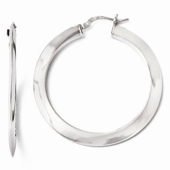 Sterling Silver Polished Hinged Hoop Earrings