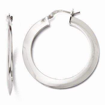 Sterling Silver Polished Hinged Hoop Earrings