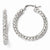 Sterling Silver Polished Textured Hinged Hoop Earrings