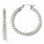 Sterling Silver Polished Textured Hinged Hoop Earrings