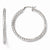 Sterling Silver Polished Textured Hinged Hoop Earrings