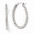 Sterling Silver Polished Textured Oval Hinged Hoop Earrings