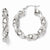 Sterling Silver Polished & Textured Twisted Hinged Hoop Earrings