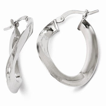 Sterling Silver Polished U-Shape Hoop Earrings