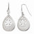 Sterling Silver Polished Glitter Infused Dangle Shepherd Hook Earrings