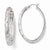 Sterling Silver Rhodium In/Out Diamond-cut Oval Earrings