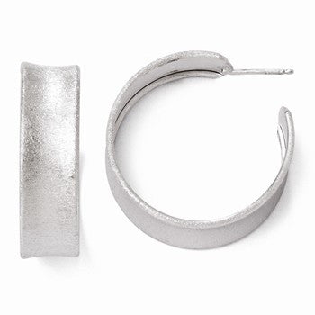 Sterling Silver Laser Textured Post Hoop Earrings