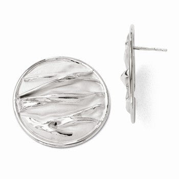 Sterling Silver Rhodium-plated Round Scrunch Earrings