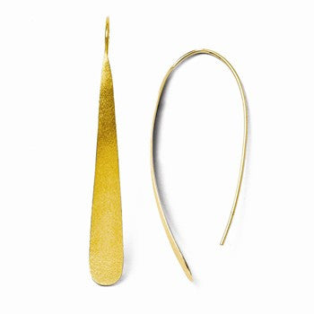 Sterling Silver Gold-plated Polished & Brushed Earrings