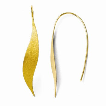 Sterling Silver Gold-plated Polished & Brushed Earrings