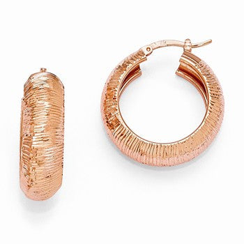 Sterling Silver Radiant Essence Rose-tone Flash 24k Plated Earrings