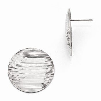 Sterling Silver Radiant Essence Rhodium-plated Diamond-cut Earrings