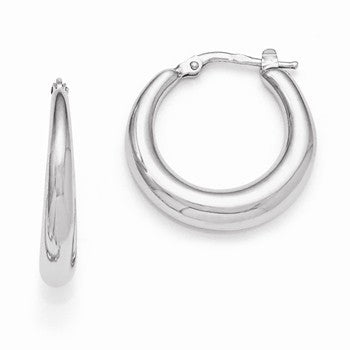 Sterling Silver Polished Hinged Hoop Earrings