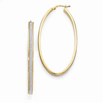 Sterling Silver Gold-plated Glitter Infused Hoop Earrings