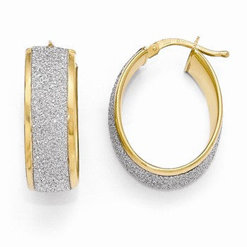 Sterling Silver Gold-plated Glitter Infused Hoop Earrings