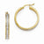 Sterling Silver Gold-plated Polished Diamond-cut Hoop Earrings