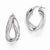 Sterling Silver Polished & Textured Fancy Hoop Earrings