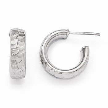 Sterling Silver Radiant Essence Rhodium-plated Post Hoop Earrings