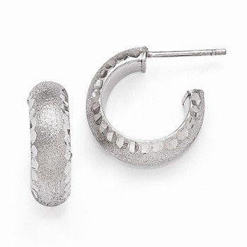 Sterling Silver Radiant Essence Rhodium-plated Post Hoop Earrings