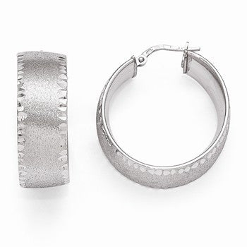 Sterling Silver Radiant Essence Rhodium-plated Hoop Earrings