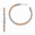 Sterling Silver Rose Gold-plated Diamond-cut Post Hoop Earrings