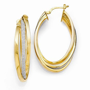 Sterling Silver Gold-plated Glitter Infused Hoop Earrings