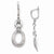 Sterling Silver Polished & Brushed Crystal Earrings