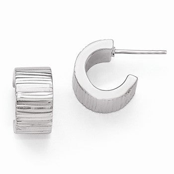 Sterling Silver Radiant Essence Rhodium-plated Post Hoop Earrings