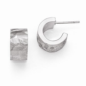 Sterling Silver Radiant Essence Rhodium-plated Post Hoop Earrings