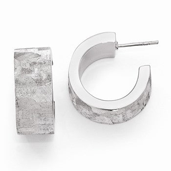 Sterling Silver Radiant Essence Rhodium-plated Post Hoop Earrings