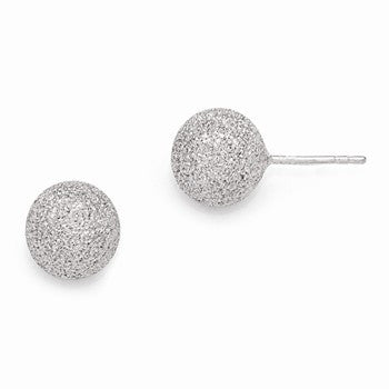 Sterling Silver Radiant Essence Rhodium-plated Ball Post Earrings