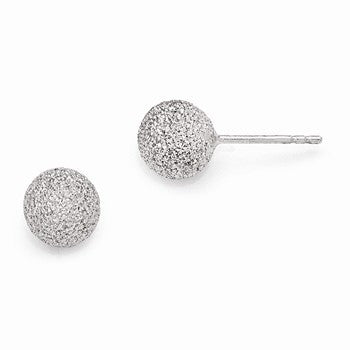 Sterling Silver Radiant Essence Rhodium-plated Ball Post Earrings