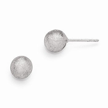 Sterling Silver Radiant Essence Rhodium-plated Ball Post Earrings