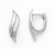Sterling Silver Rhodium-plated Satin Fancy Hoop Earrings