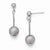 Sterling Silver Polished Textured Post Dangle Earrings