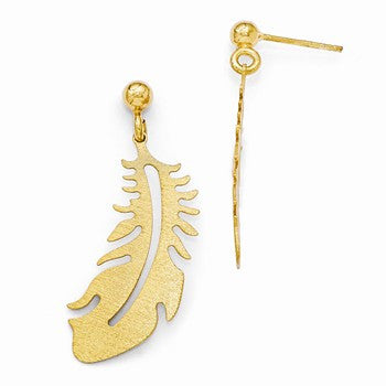 Sterling Silver Gold Plated Scratch Finish Earrings