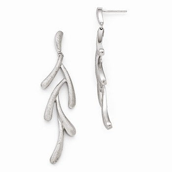 Sterling Silver Scratch Finish Earrings